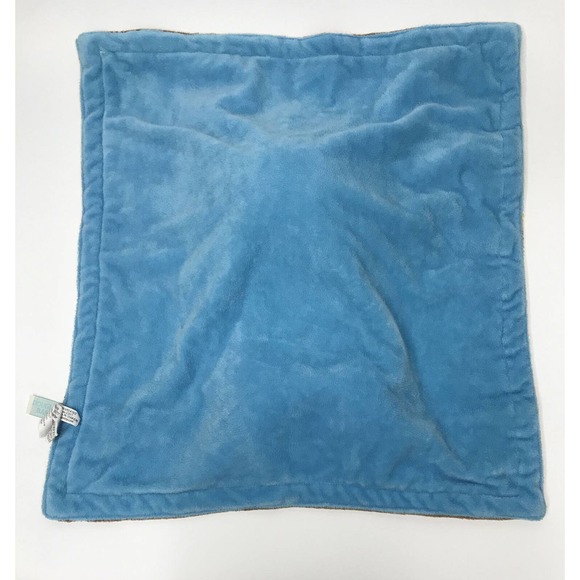 Douglas Baby Blue Monkey Activity Blanket Lovey Taggie Orange Brown Green fleece - Picture 4 of 6